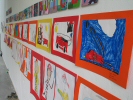 Paintings on display by the children of Yellow Springs schools